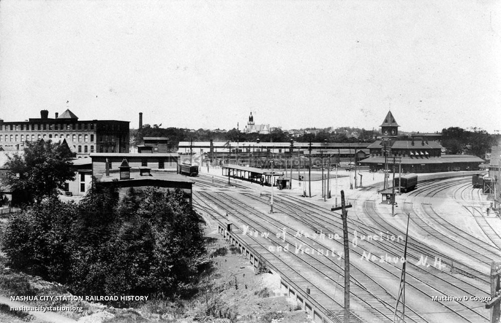 Postcard View of Nashua Junction and Vicinity, Nashua, New Hampshire Railroad History