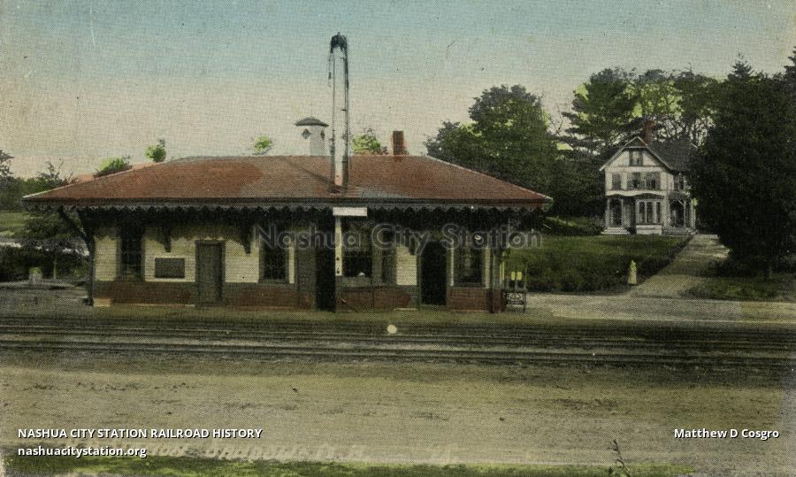 Postcard Railroad Station, Sandown, N.H. Railroad History