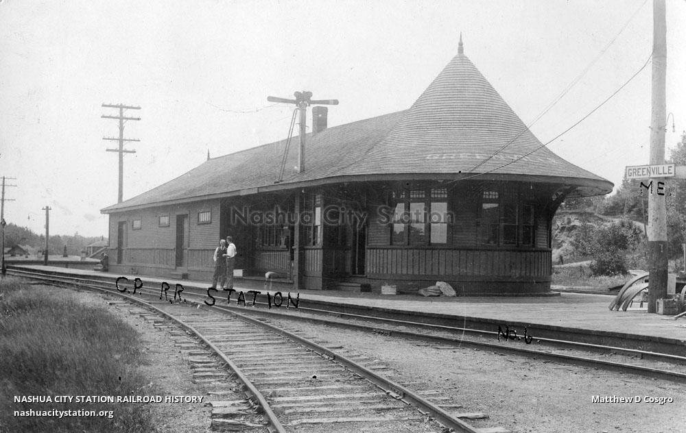 Postcard Canadian Pacific Railroad Station, Greenville, Maine