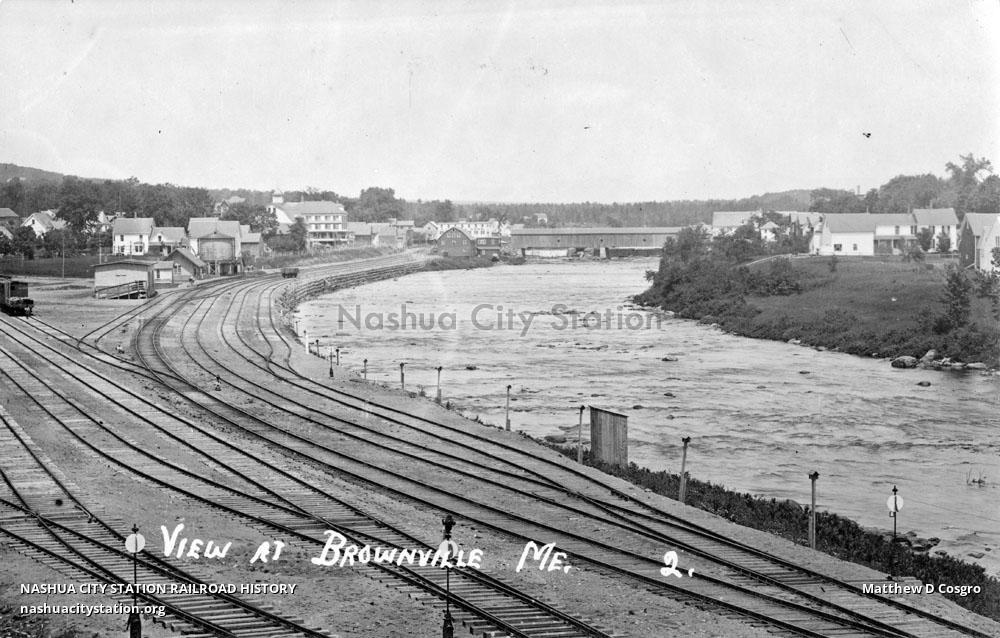 Postcard View at Brownville, Maine Railroad History