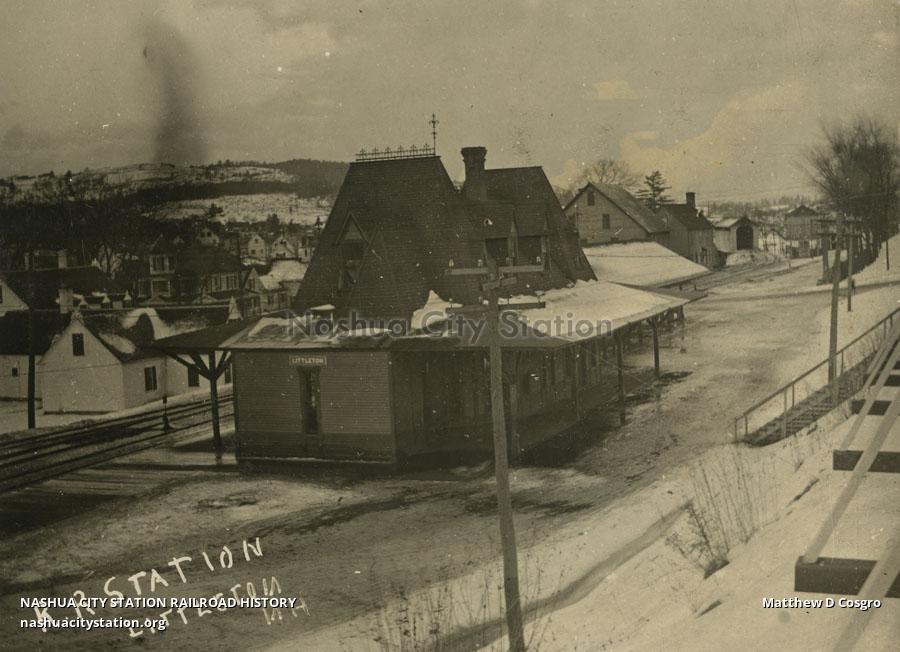 Postcard Railroad Station, Littleton, New Hampshire Railroad History