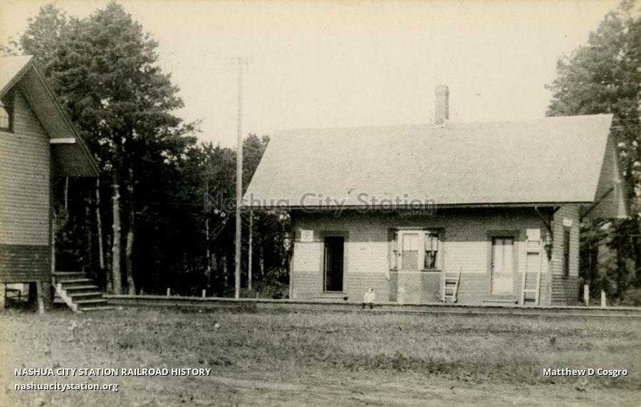 Postcard Railroad Station, Dunstable, Massachusetts Railroad History