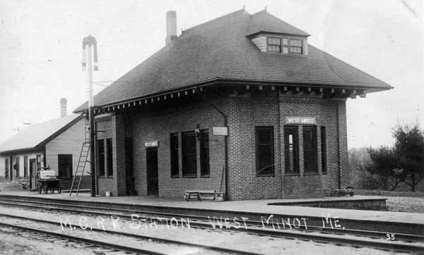 Postcard: Maine Central Railroad Station, West Minot, Maine 