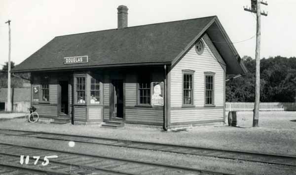 Postcard: Railroad Station, Douglas, Massachusetts 