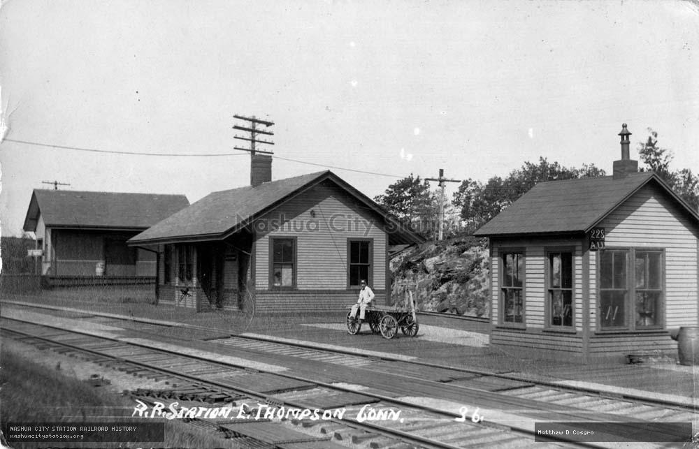 Postcard: Railroad Station, East Thompson, Connecticut | Railroad History