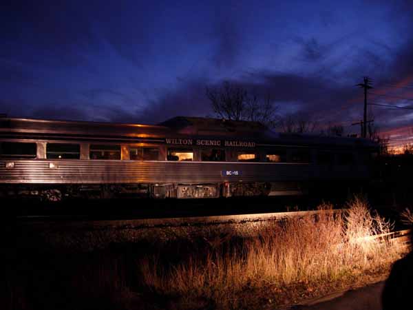 Former Wilton Scenic Railroad train on its way to Newport, Rhode Island