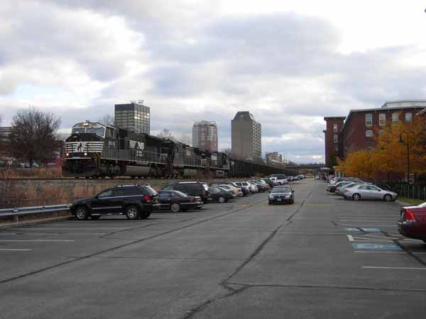 Unit coal train NHB72 northbound through the Manchester Millyard