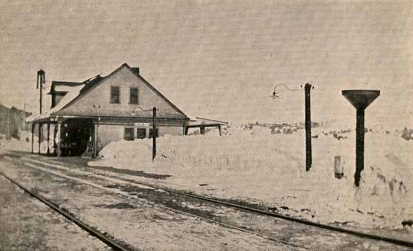 Boston & Maine Station in Winter of 1920, Alton Bay, New Hampshire