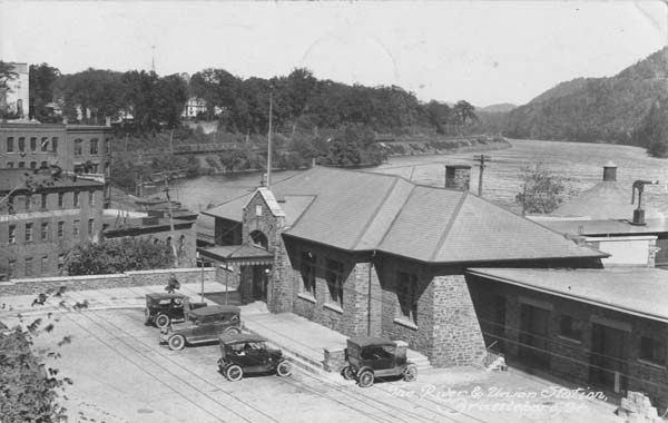 The River and Union Station, Brattleboro, Vermont