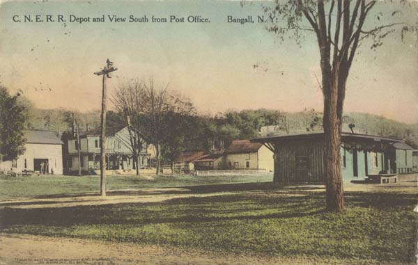 Central New England Railroad Depot and View South from Post Office, Bangall, New York