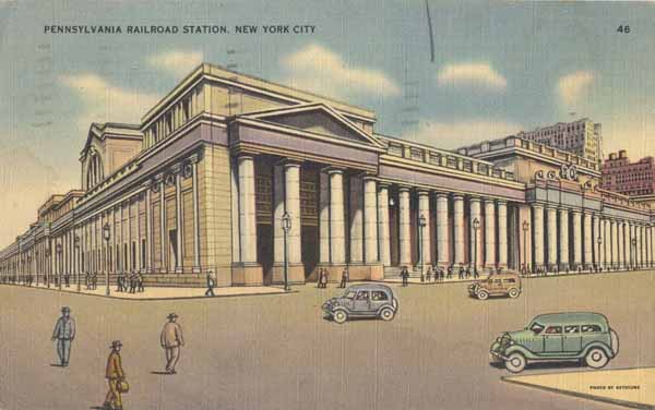 Postcard: Pennsylvania Railroad Station, New York City | Railroad History