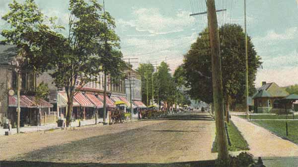 Main Street and Railroad Depot, Honesdale, Pennsylvania