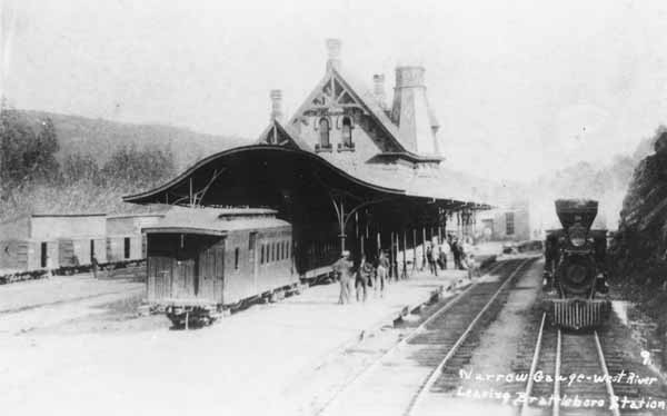 Narrow Gauge West River leaving Brattleboro Station