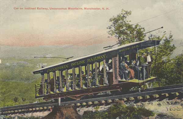 Car on Inclined Railway, Uncanoonuc Mountains, Manchester, New Hampshire