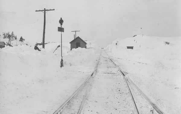 Winter railroad scene