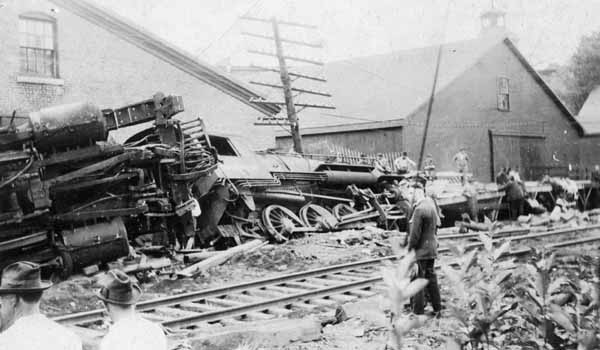 Postcard: Wreck on the Boston & Maine Railroad | Railroad History