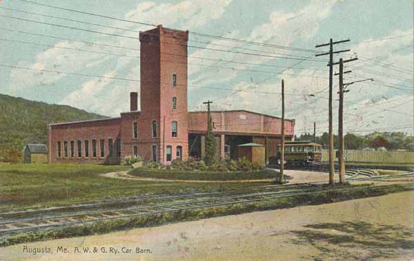 Augusta, Maine.  Augusta, Winthrop & Gardiner Railway Car Barn