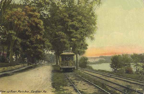 View up River, Main Street, Gardiner, Maine