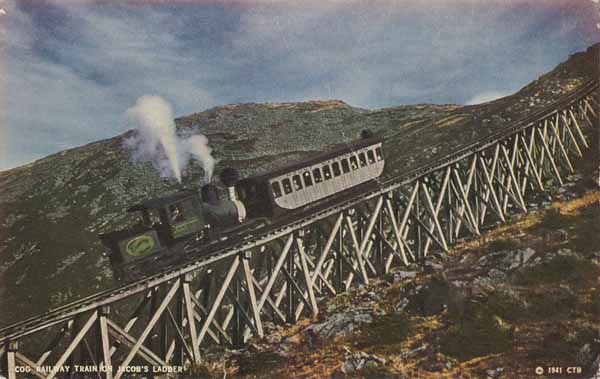 Cog Railway Train on Jacob's Ladder, Mount Washington, White Mountains, New Hampshire