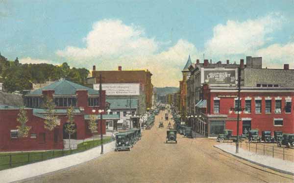 Water Street from Maine Central Railway Station, Augusta, Maine