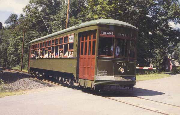 Connecticut Electric Railway, Connecticut Trolley Museum, Streetcar #836 Crossing Borrup Road