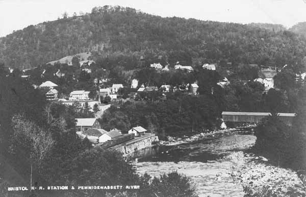 Bristol Railroad Station and Pemigewasset River