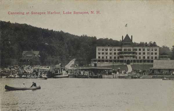 Canoeing at Sunapee Harbor, Lake Sunapee, New Hampshire