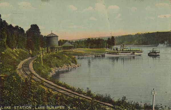 Postcard: Lake Station, Lake Sunapee, New Hampshire | Railroad History