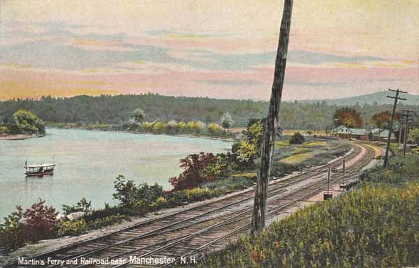Martin's Ferry and Railroad near Manchester, New Hampshire
