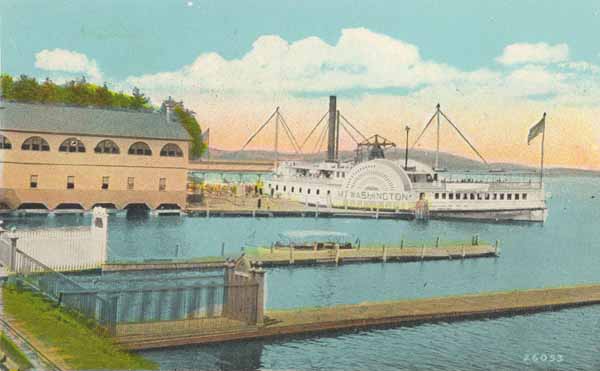 Steamer "Mt. Washington" at Wharf, The Weirs, Lake Winnipesaukee, New Hampshire