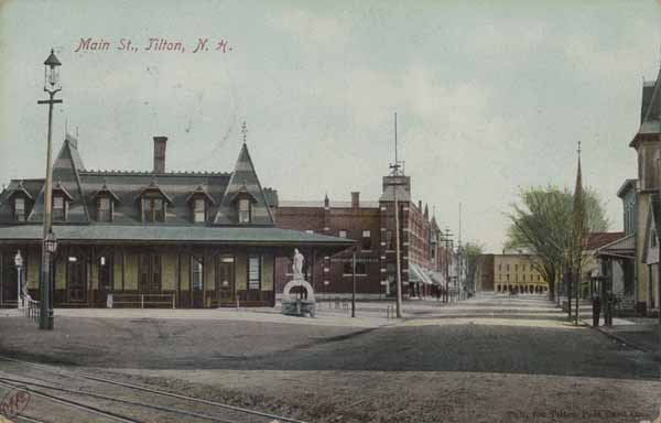 Postcard: Main Street, Tilton, New Hampshire | Railroad History