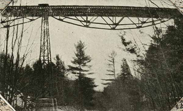 Road and Brook Trestle, 62 feet high, near Glen, Marlboro, New Hampshire