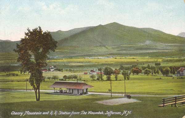 Cherry Mountain and Railroad Station from The Waumbek, Jefferson, New Hampshire