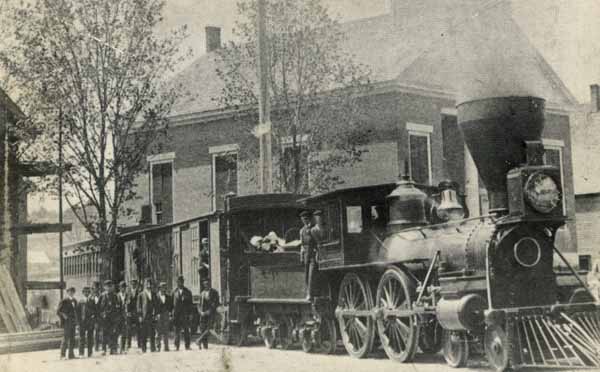 First Train to Newport, New Hampshire, Main Street, c.1870