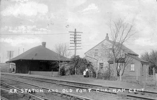 Railroad Station and Old Fort, Chatham Center, New York