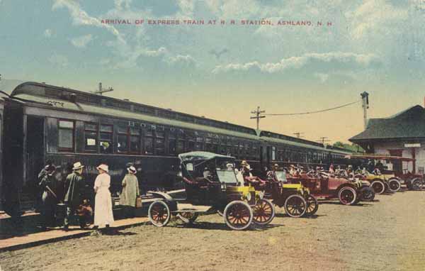 Arrival of Express Train at Railroad Station, Ashland, New Hampshire