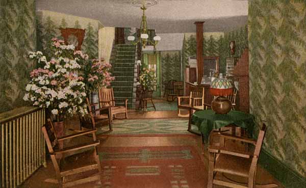 Office and Lobby, Hotel Ponemah, Ponemah, New Hampshire
