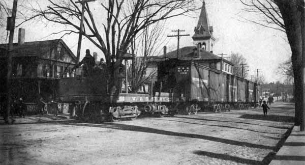 First Electric Freight train to go through Main Street, Webster