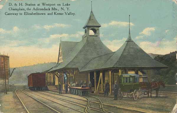 Delaware & Hudson Station at Westport on Lake Champlain, the Adirondack Mountains, New York
