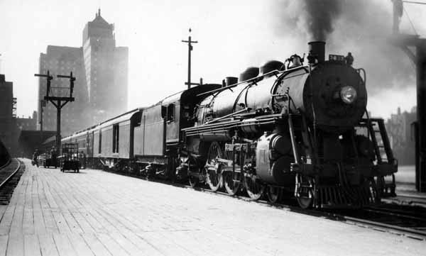 "The Ambassador" with Boston & Maine Railroad #3633 leaving North Station for Montreal