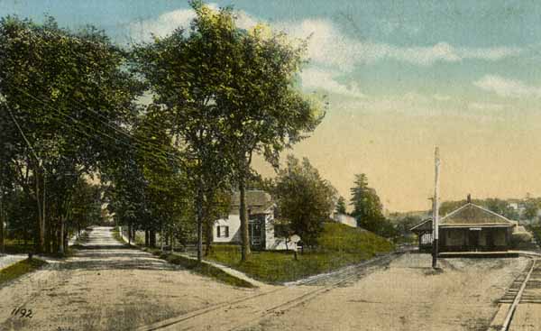 Maine Central Depot and Main Street, Whitefield, New Hampshire