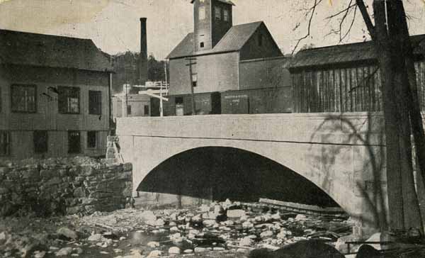 New Cement Bridge, Whiting's Mill, Grain Elevator and Railroad Bridge, Wilton, New Hampshire