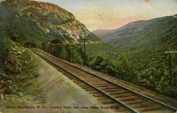 White Mountains, New Hampshire.  Crawford Notch from below Willey Brook Bridge