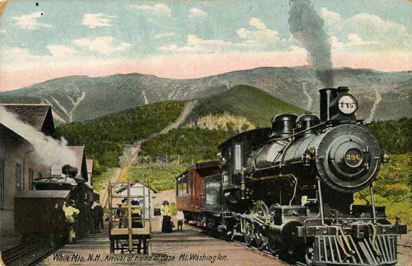 White Mountains New Hampshire, Arrival of trains at Base, Mt. Washington