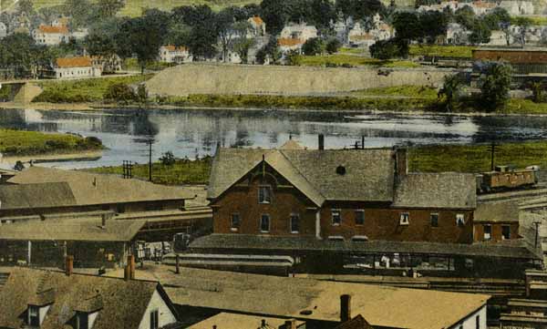 Intersection of White and Connecticut Rivers and Union Station, White River Junction, Vermont