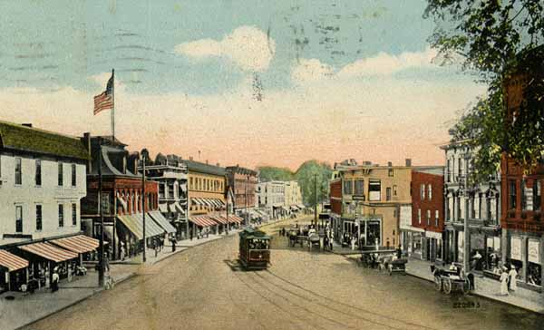 Main Street, Looking South from Bank Square, Laconia, New Hampshire
