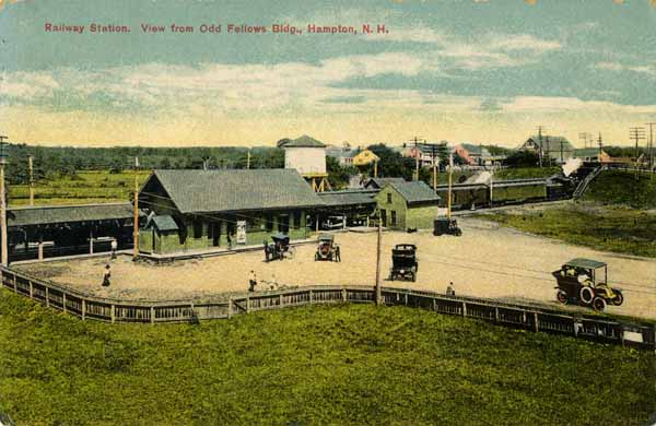Railway Station. View from Odd Fellows Building, Hampton, New Hampshire