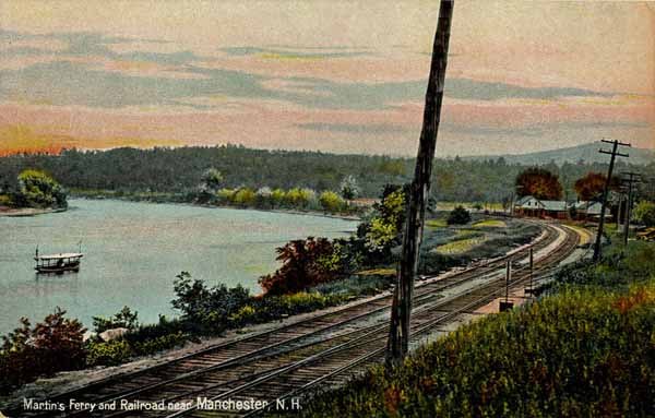 Martin's Ferry and Railroad near Manchester, New Hampshire