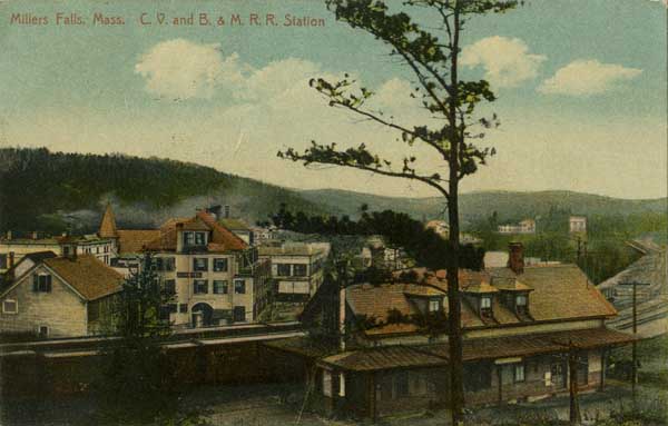 Miller Falls, Massachusetts.  Central Vermont and Boston & Maine Railroad Station