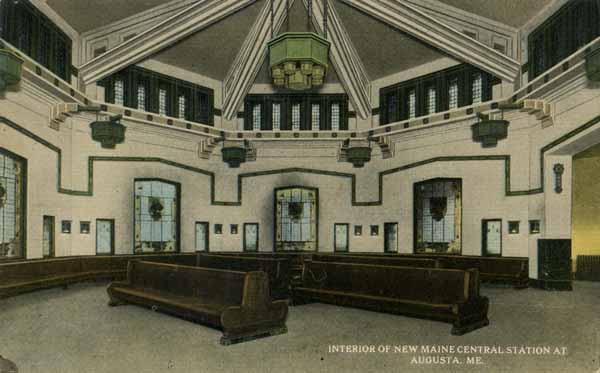 Interior of new Maine Central station at Augusta, Maine